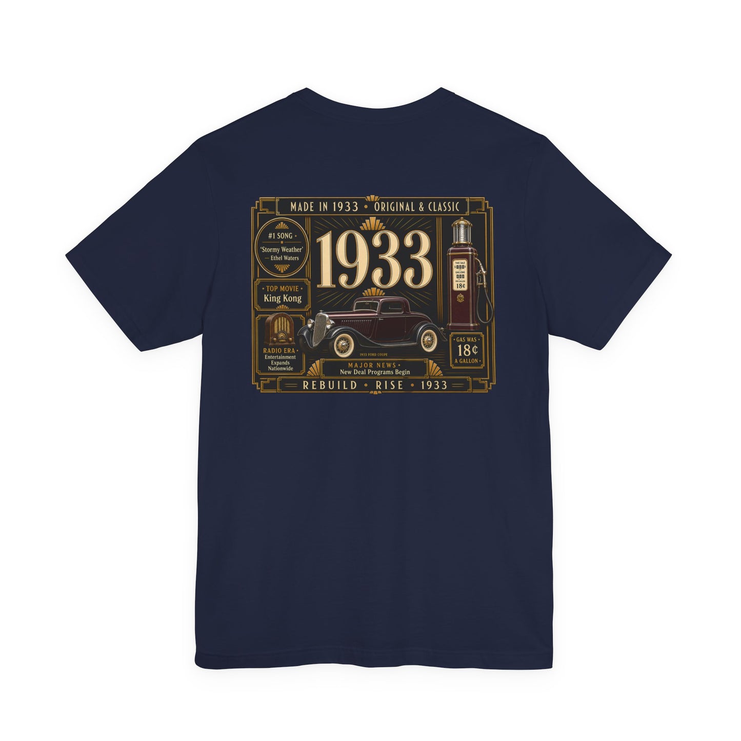 1933 Classic Truck T-Shirt | Vintage Born in 1933 Gift | 93rd Birthday Retro Tee for Men & Women