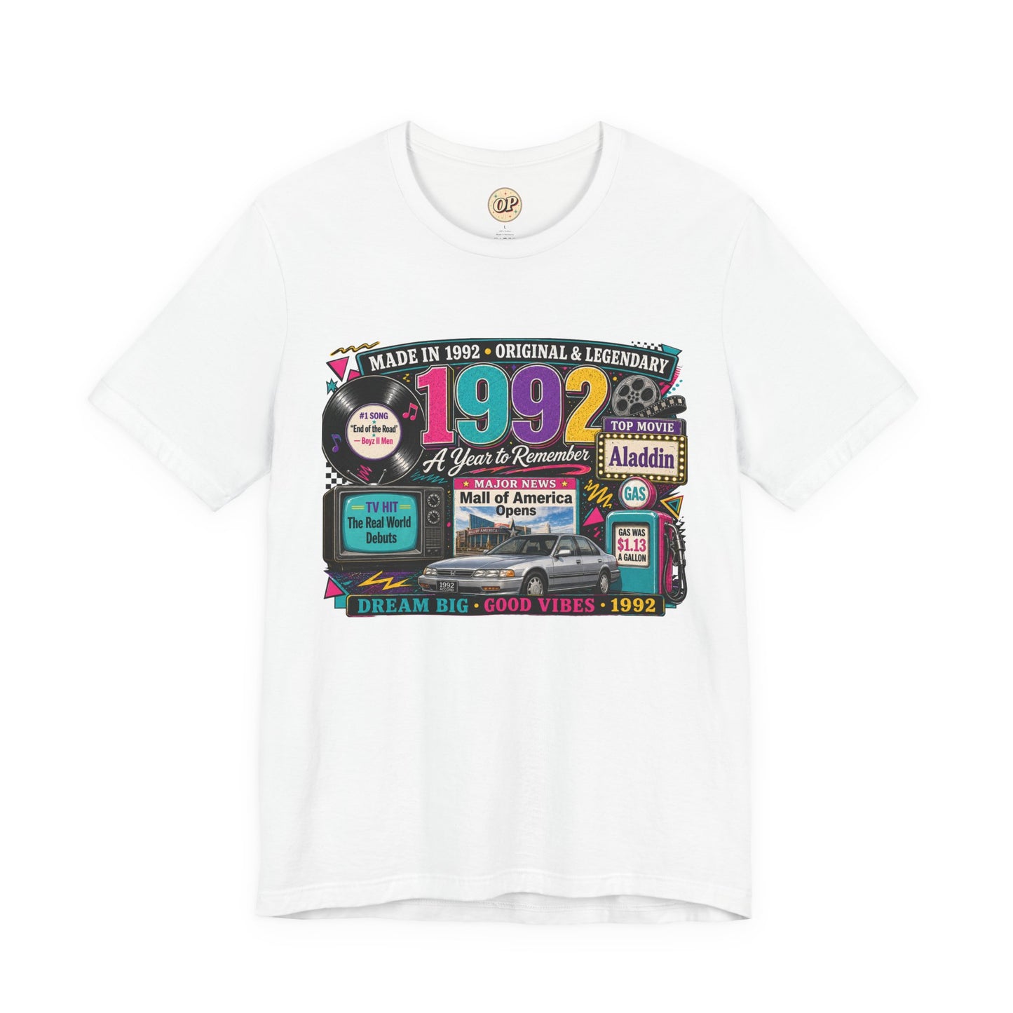 1992 Classic Car T-Shirt | Born in 1992 Birthday Gift | 34th Birthday Tee for Men & Women