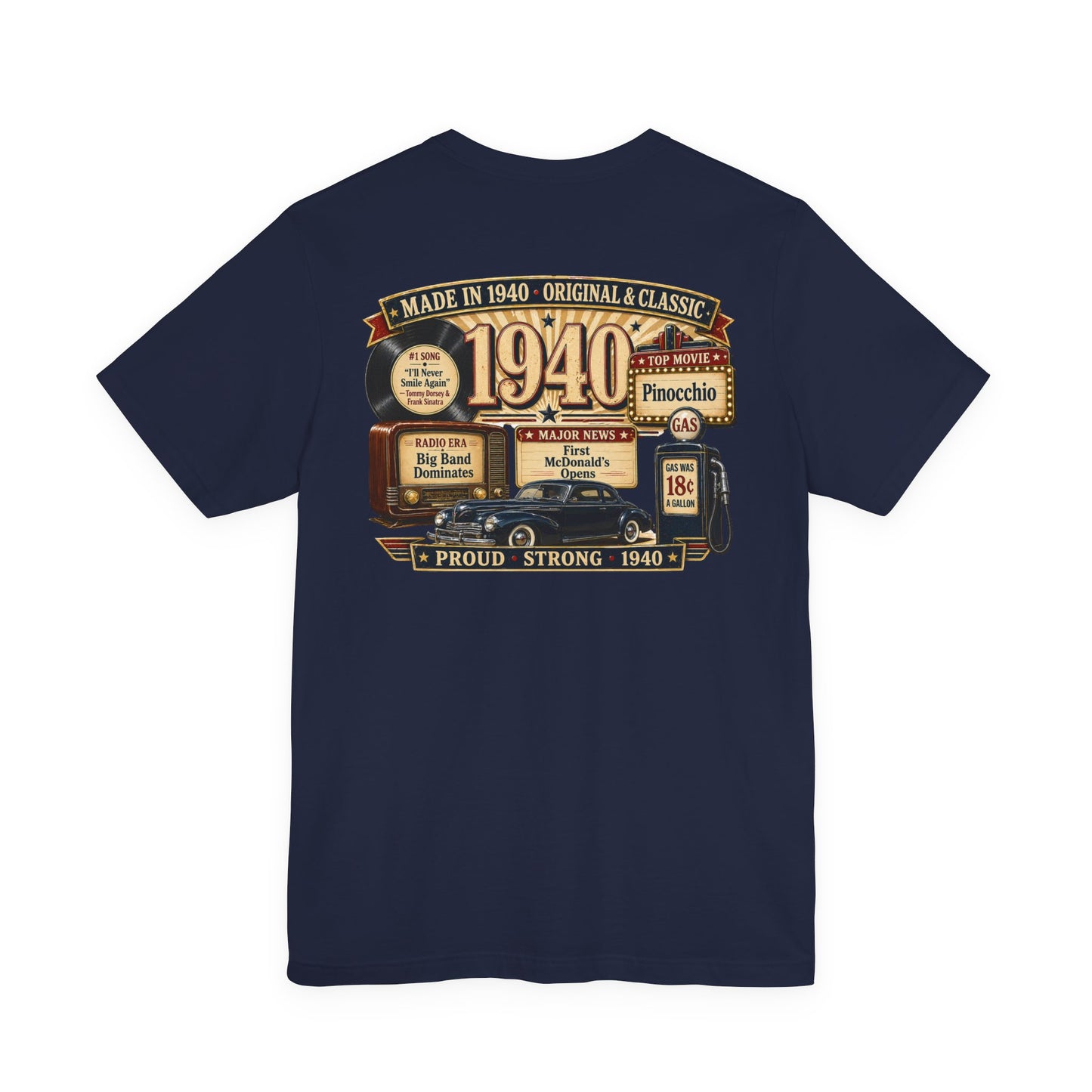 1940 Classic Coupe T-Shirt | Vintage Born in 1940 Gift | 86th Birthday Retro Tee for Men & Women