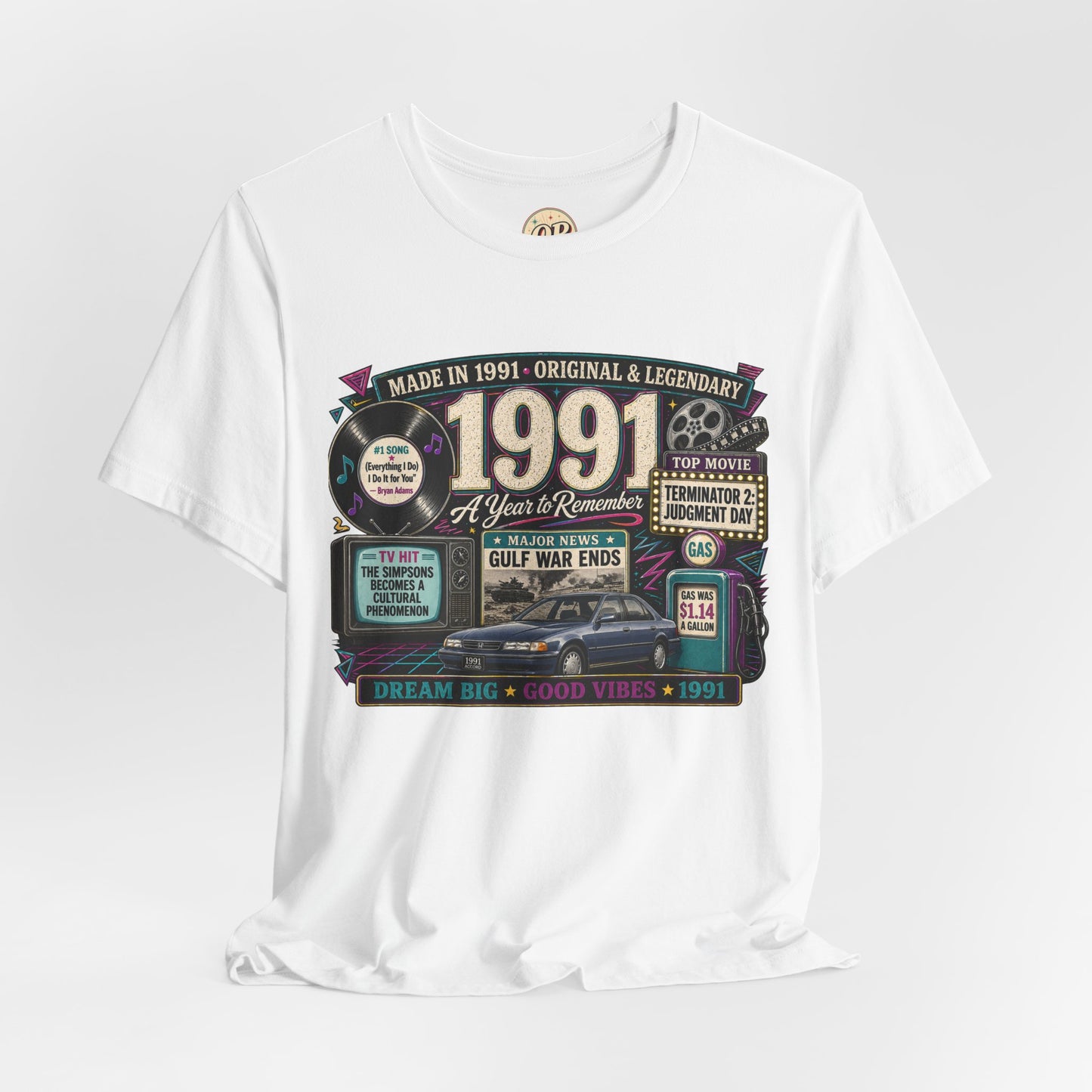 1991 Classic Car T-Shirt | Born in 1991 Birthday Gift | 35th Birthday Tee for Men & Women