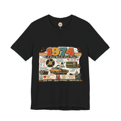 1974 Muscle Car T-Shirt | Born in 1974 Birthday Gift | 52nd Birthday Tee for Men & Women