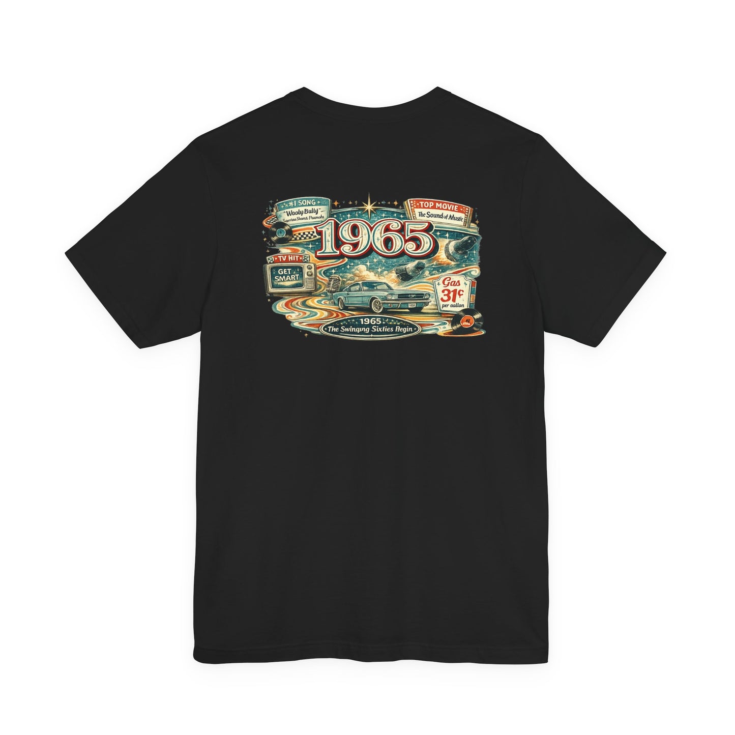 1965 Mustang Fastback T-Shirt | Vintage Born in 1965 Gift | 61st Birthday Retro Tee for Men & Women