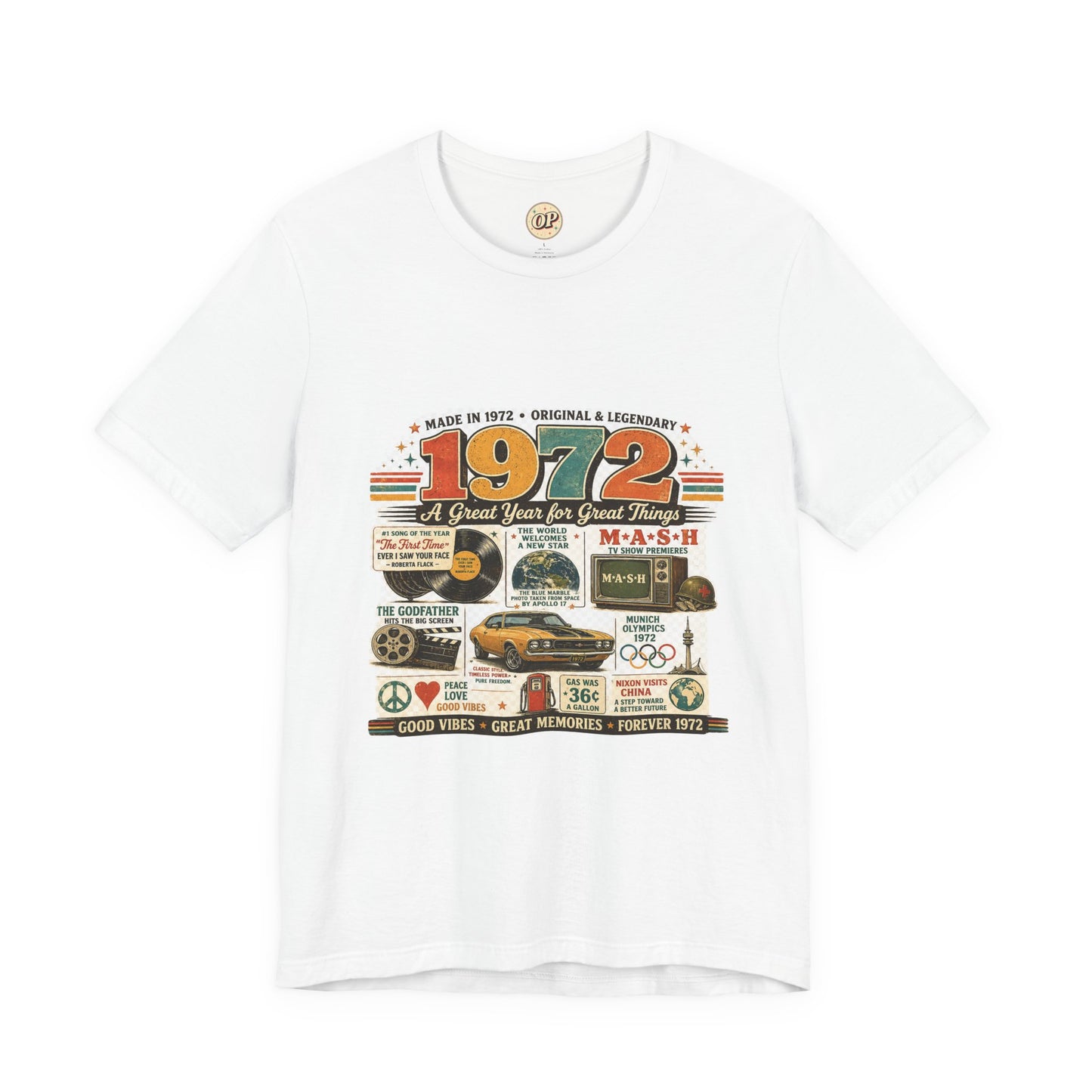 1972 Muscle Car T-Shirt | Born in 1972 Birthday Gift | 54th Birthday Tee for Men & Women