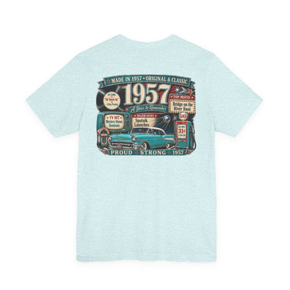 1957 Chevrolet Bel Air T-Shirt | Vintage Born in 1957 Gift | 69th Birthday Retro Tee for Men & Women