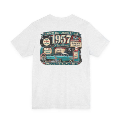 1957 Chevrolet Bel Air T-Shirt | Vintage Born in 1957 Gift | 69th Birthday Retro Tee for Men & Women