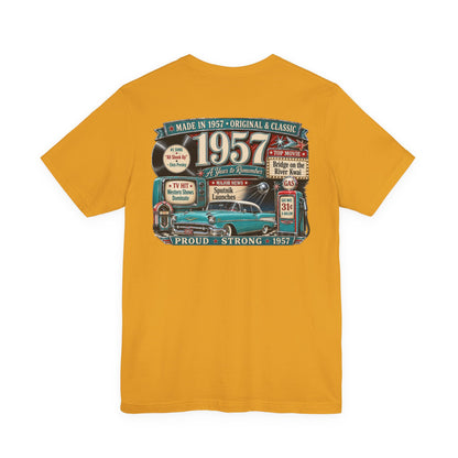 1957 Chevrolet Bel Air T-Shirt | Vintage Born in 1957 Gift | 69th Birthday Retro Tee for Men & Women