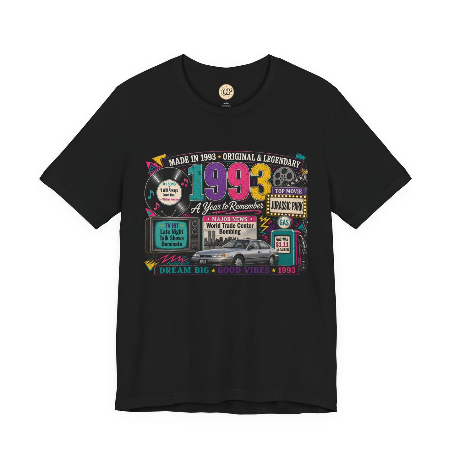 1993 Classic Car T-Shirt | Born in 1993 Birthday Gift | 33rd Birthday Tee for Men & Women