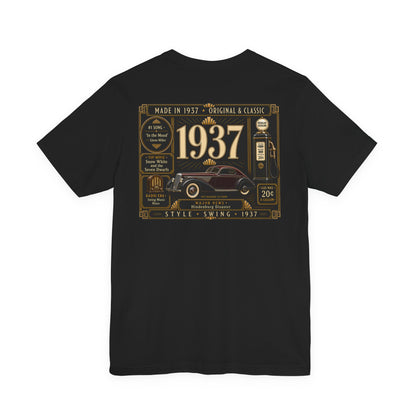 1937 Delahaye 135 Coupe T-Shirt | Vintage Born in 1937 Gift | 89th Birthday Retro Tee for Men & Women