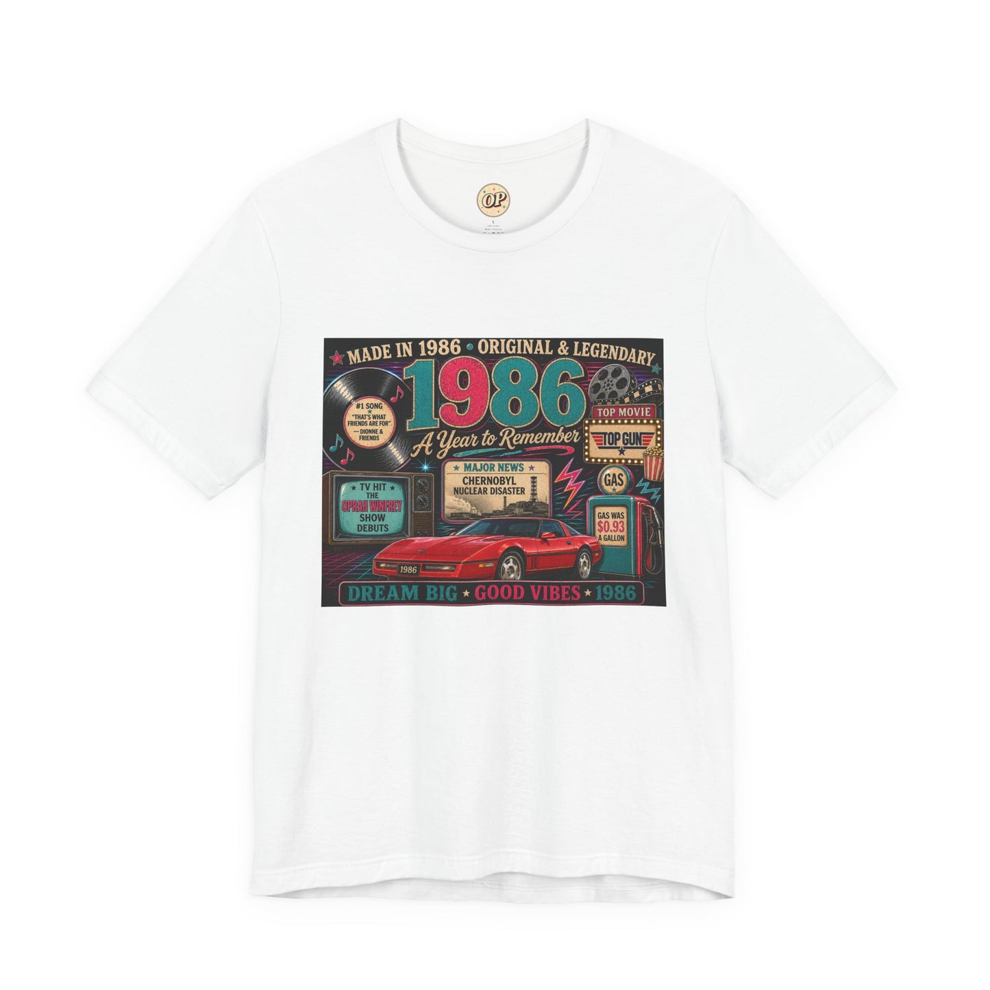 1986 Classic Sports Car T-Shirt | Born in 1986 40th Birthday Gift | Milestone Birthday Tee for Men & Women