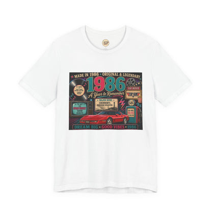 1986 Classic Sports Car T-Shirt | Born in 1986 40th Birthday Gift | Milestone Birthday Tee for Men & Women