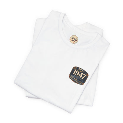 1947 Fleetline T-Shirt | Vintage Born in 1947 Gift | 79th Birthday Retro Tee for Men & Women