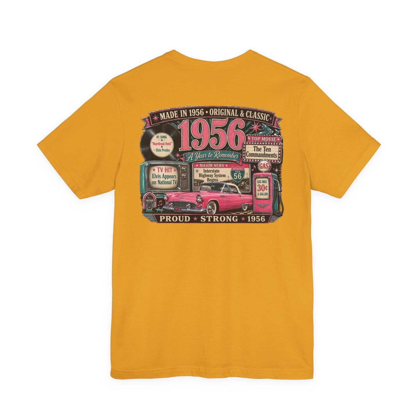 1956 Thunderbird T-Shirt | Vintage Born in 1956 Gift | 70th Birthday Retro Tee for Men & Women
