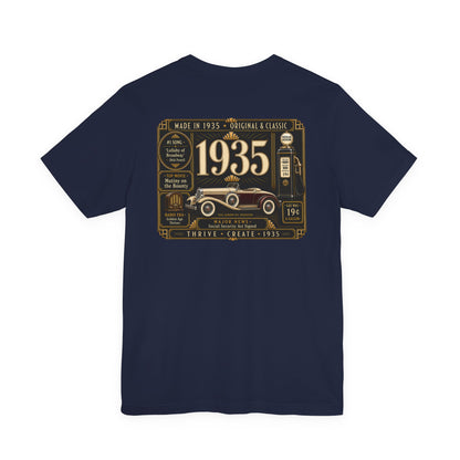 1935 Auburn Speedster T-Shirt | Vintage Born in 1935 Gift | 91st Birthday Retro Tee for Men & Women