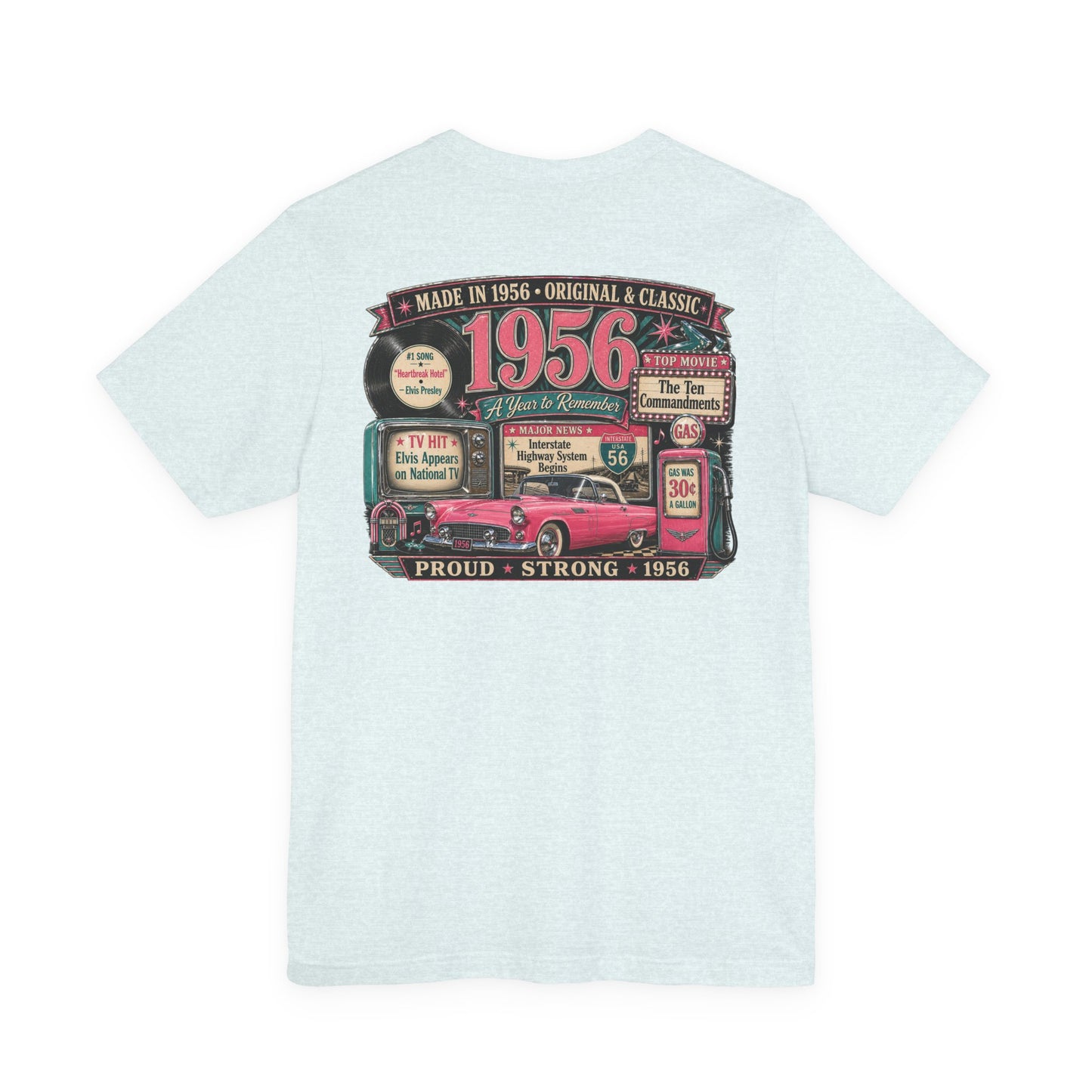 1956 Thunderbird T-Shirt | Vintage Born in 1956 Gift | 70th Birthday Retro Tee for Men & Women