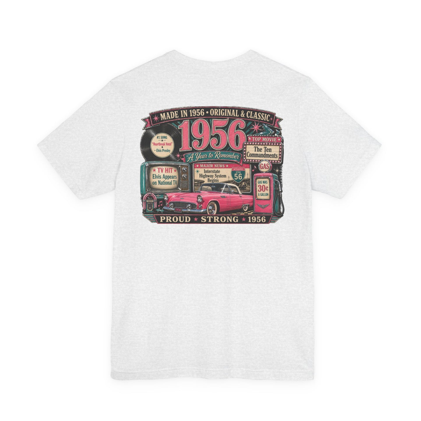 1956 Thunderbird T-Shirt | Vintage Born in 1956 Gift | 70th Birthday Retro Tee for Men & Women