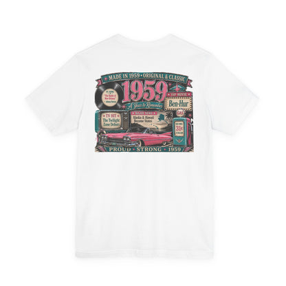 1959 Cadillac T-Shirt | Vintage Born in 1959 Gift | 67th Birthday Retro Tee for Men & Women