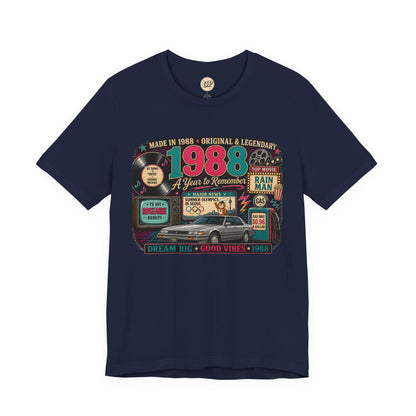 1988 Classic Car T-Shirt | Born in 1988 Birthday Gift | 38th Birthday Tee for Men & Women