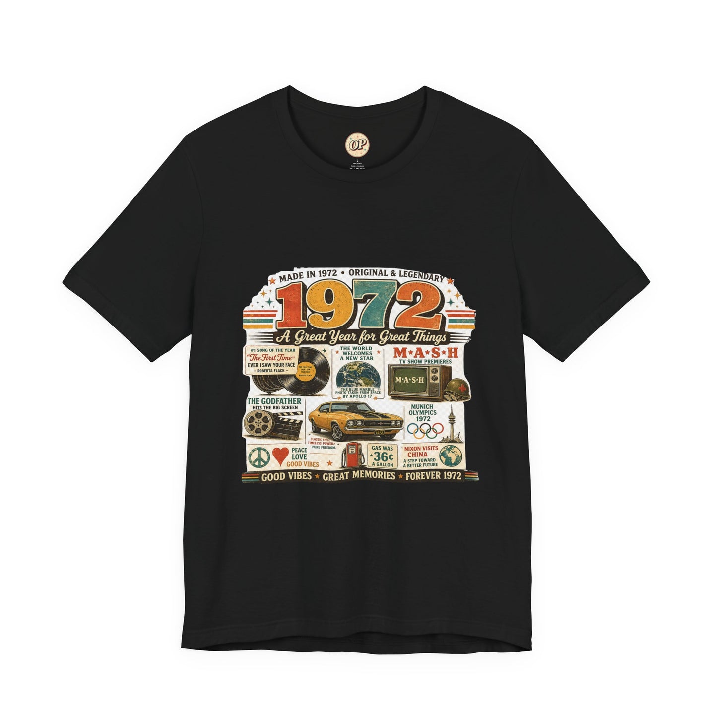 1972 Muscle Car T-Shirt | Born in 1972 Birthday Gift | 54th Birthday Tee for Men & Women
