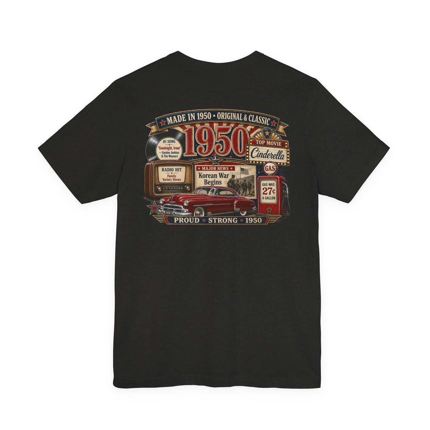 1950 Chevrolet T-Shirt | Vintage Born in 1950 Gift | 76th Birthday Retro Tee for Men & Women