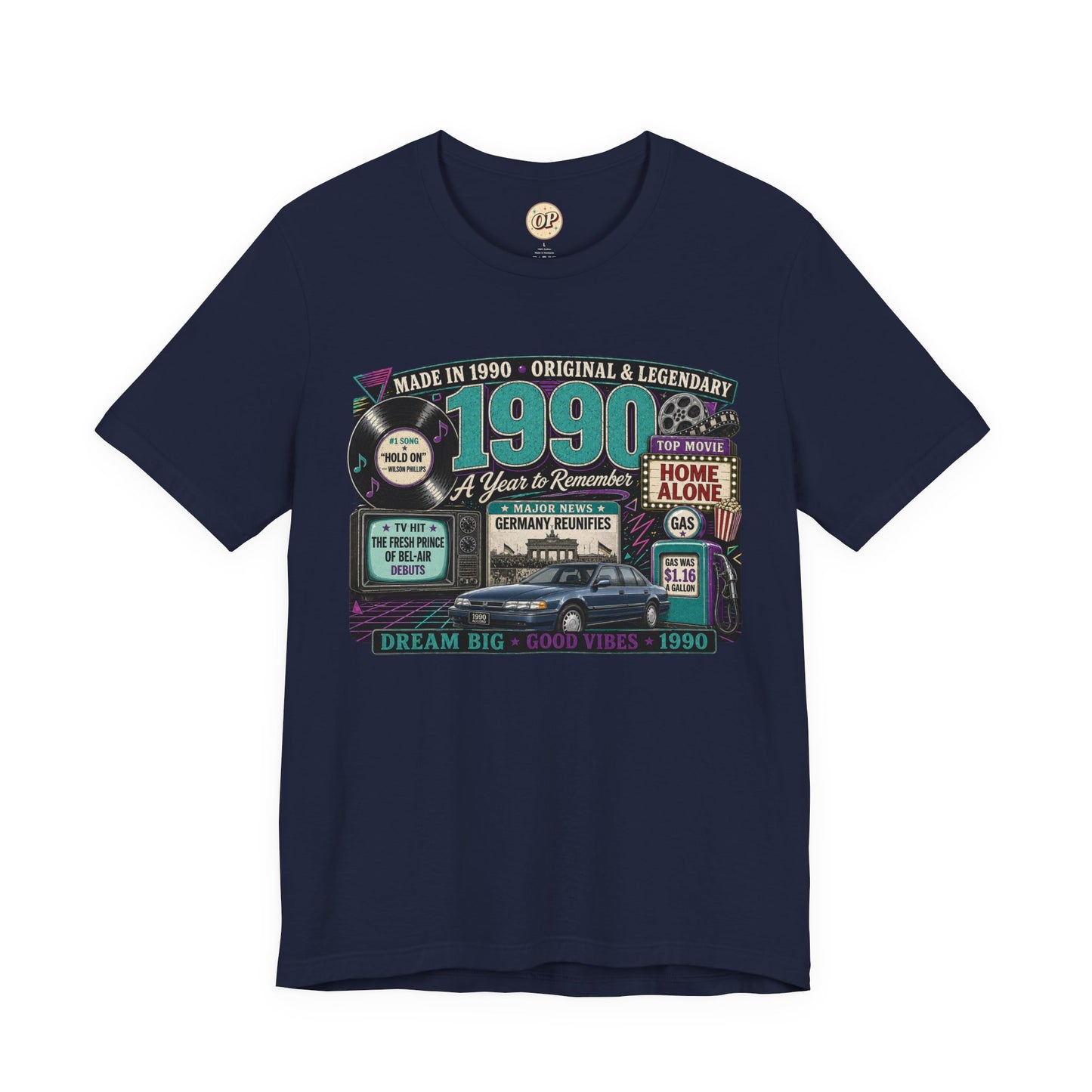 1990 Classic Car T-Shirt | Born in 1990 Birthday Gift | 36th Birthday Tee for Men & Women