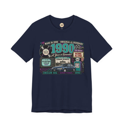 1990 Classic Car T-Shirt | Born in 1990 Birthday Gift | 36th Birthday Tee for Men & Women