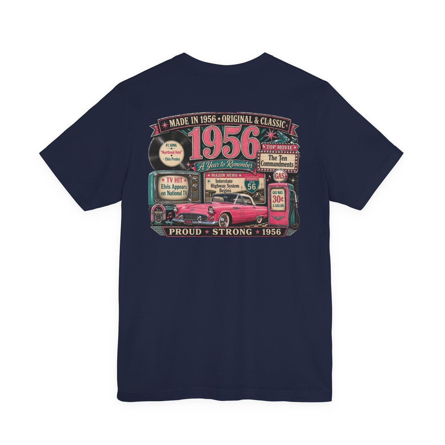 1956 Thunderbird T-Shirt | Vintage Born in 1956 Gift | 70th Birthday Retro Tee for Men & Women