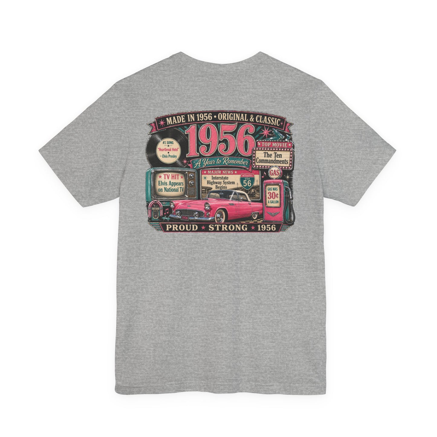 1956 Thunderbird T-Shirt | Vintage Born in 1956 Gift | 70th Birthday Retro Tee for Men & Women