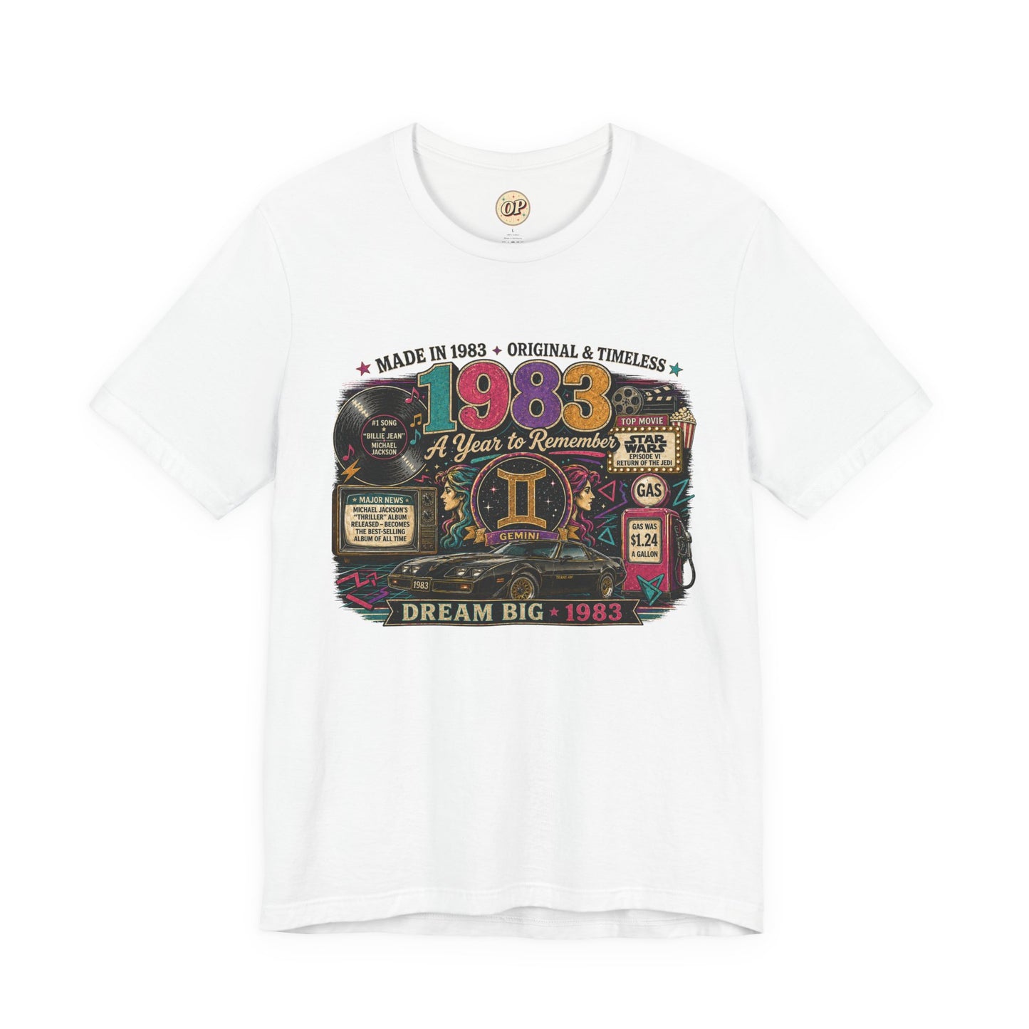 1983 Classic Muscle Car T-Shirt | Born in 1983 Gemini Birthday Gift | 43rd Birthday Tee for Men & Women