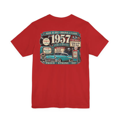 1957 Chevrolet Bel Air T-Shirt | Vintage Born in 1957 Gift | 69th Birthday Retro Tee for Men & Women