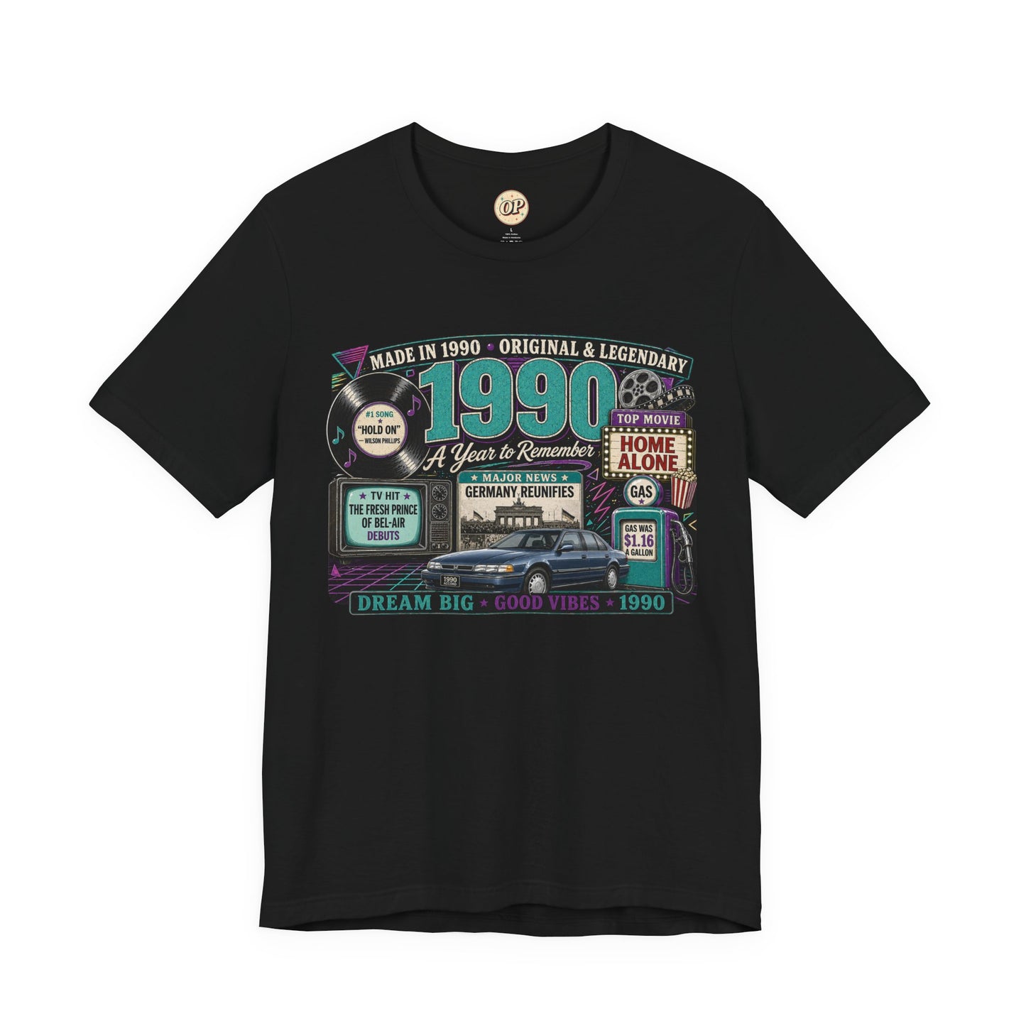 1990 Classic Car T-Shirt | Born in 1990 Birthday Gift | 36th Birthday Tee for Men & Women