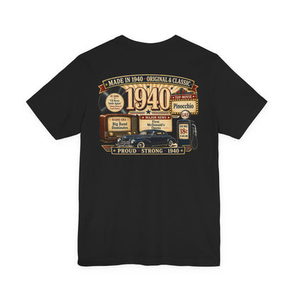 1940 Classic Coupe T-Shirt | Vintage Born in 1940 Gift | 86th Birthday Retro Tee for Men & Women