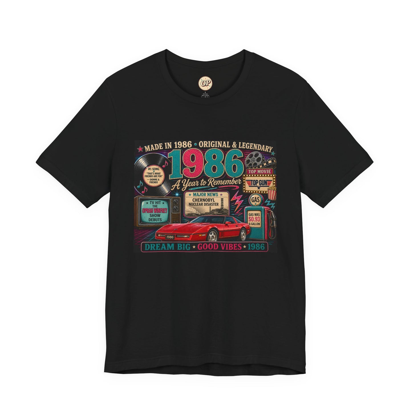 1986 Classic Sports Car T-Shirt | Born in 1986 40th Birthday Gift | Milestone Birthday Tee for Men & Women