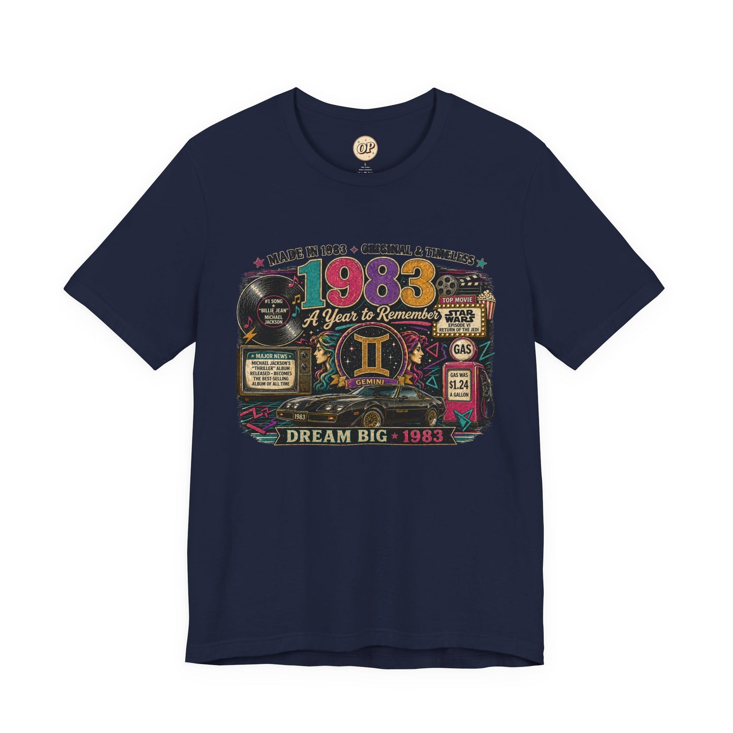 1983 Classic Muscle Car T-Shirt | Born in 1983 Gemini Birthday Gift | 43rd Birthday Tee for Men & Women