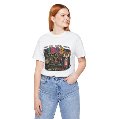 1983 Classic Muscle Car T-Shirt | Born in 1983 Gemini Birthday Gift | 43rd Birthday Tee for Men & Women