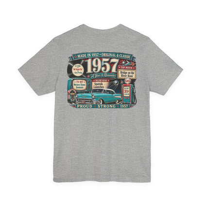 1957 Chevrolet Bel Air T-Shirt | Vintage Born in 1957 Gift | 69th Birthday Retro Tee for Men & Women