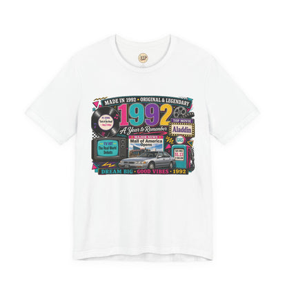 1992 Classic Car T-Shirt | Born in 1992 Birthday Gift | 34th Birthday Tee for Men & Women
