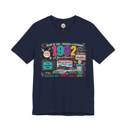 1992 Classic Car T-Shirt | Born in 1992 Birthday Gift | 34th Birthday Tee for Men & Women