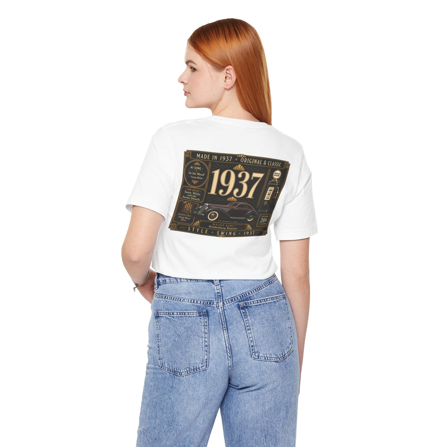 1937 Delahaye 135 Coupe T-Shirt | Vintage Born in 1937 Gift | 89th Birthday Retro Tee for Men & Women