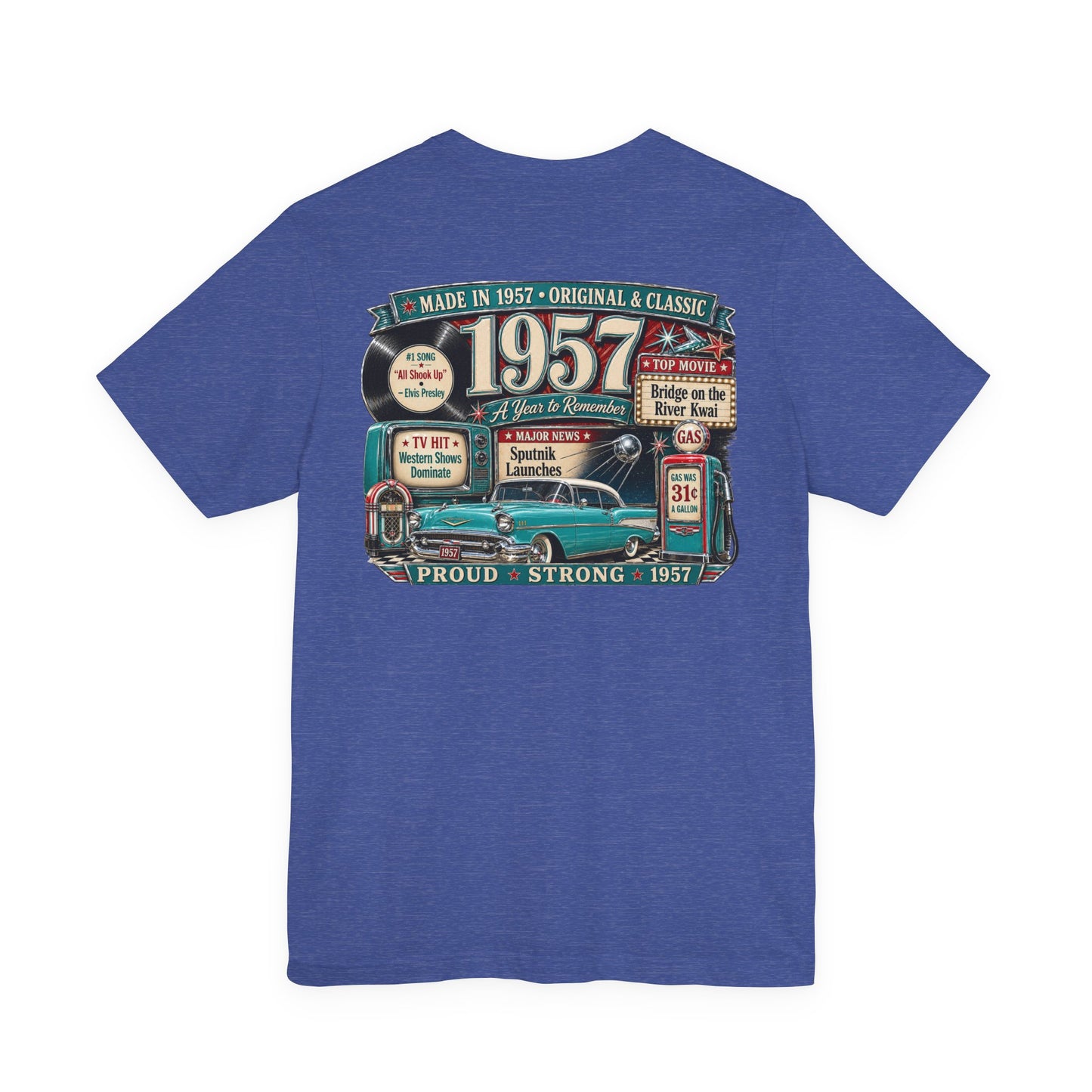 1957 Chevrolet Bel Air T-Shirt | Vintage Born in 1957 Gift | 69th Birthday Retro Tee for Men & Women