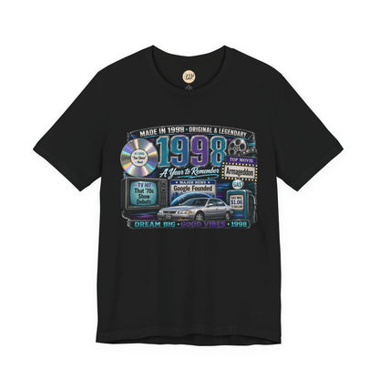 1998 Classic Car T-Shirt | Born in 1998 Birthday Gift | 28th Birthday Tee for Men & Women