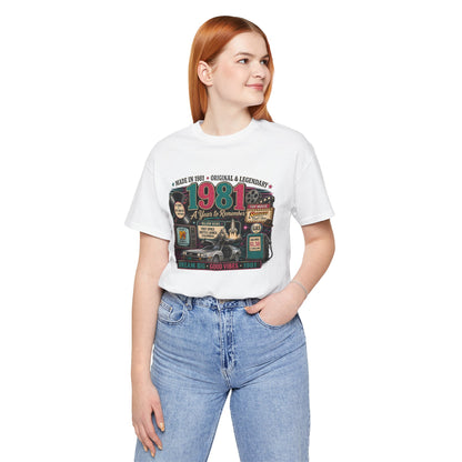 1981 Classic Sports Car T-Shirt | Born in 1981 Birthday Gift | 45th Birthday Tee for Men & Women