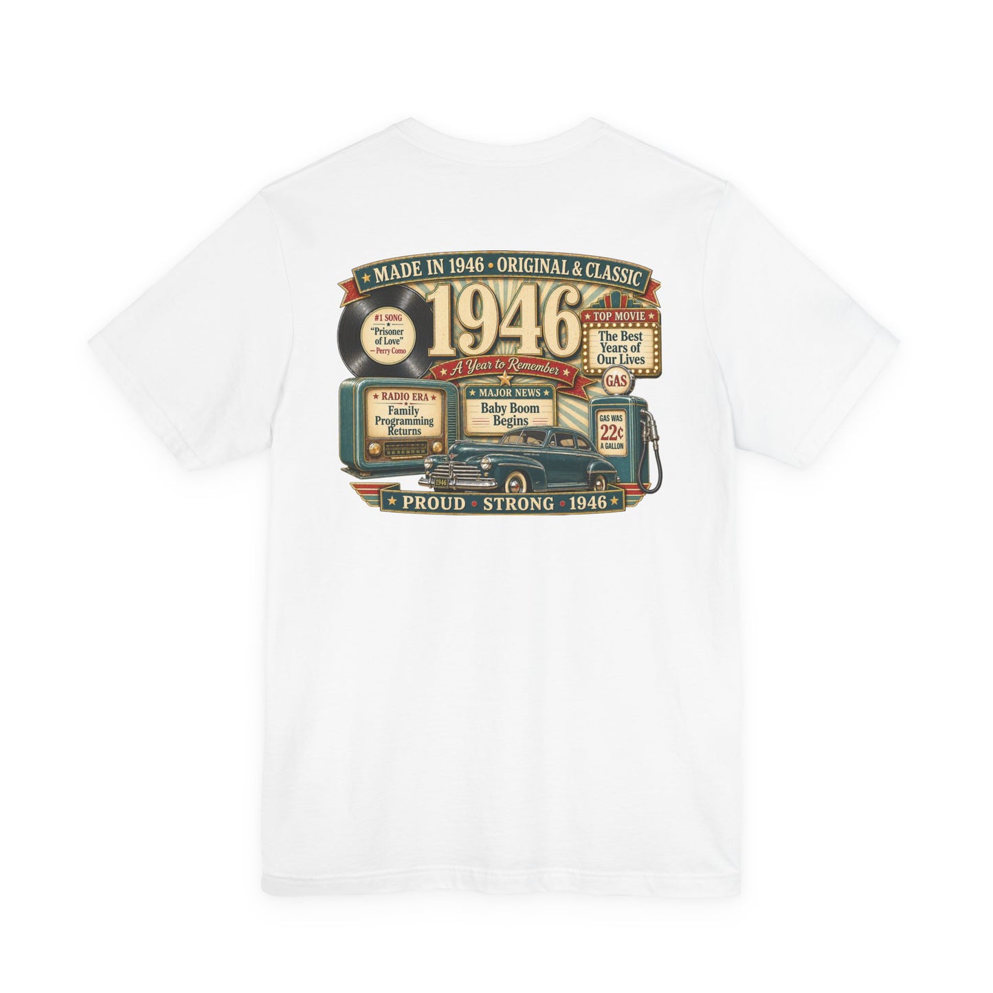 1946 Super Deluxe T-Shirt | Vintage Born in 1946 Gift | 80th Birthday Retro Tee for Men & Women