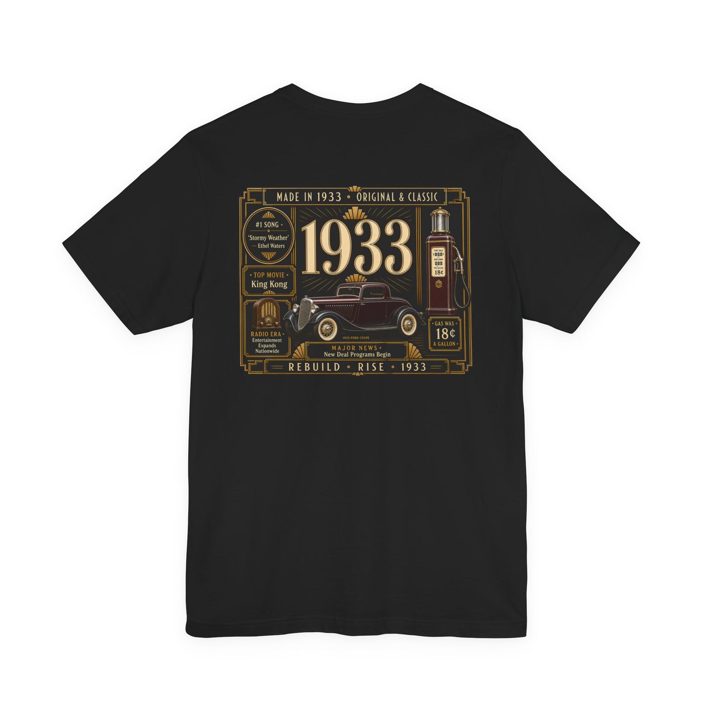 1933 Classic Truck T-Shirt | Vintage Born in 1933 Gift | 93rd Birthday Retro Tee for Men & Women