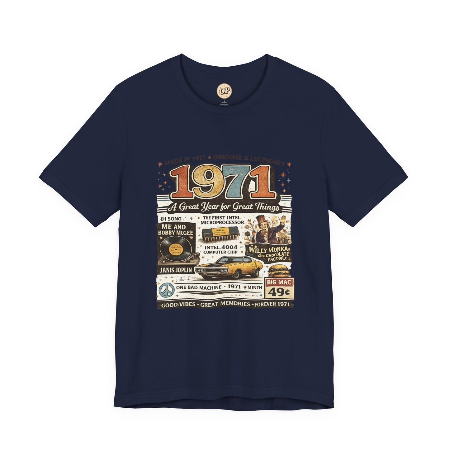 1971 Muscle Car T-Shirt | Born in 1971 Birthday Gift | 55th Birthday Tee for Men & Women