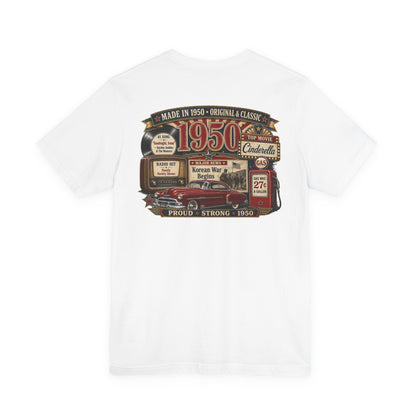 1950 Chevrolet T-Shirt | Vintage Born in 1950 Gift | 76th Birthday Retro Tee for Men & Women