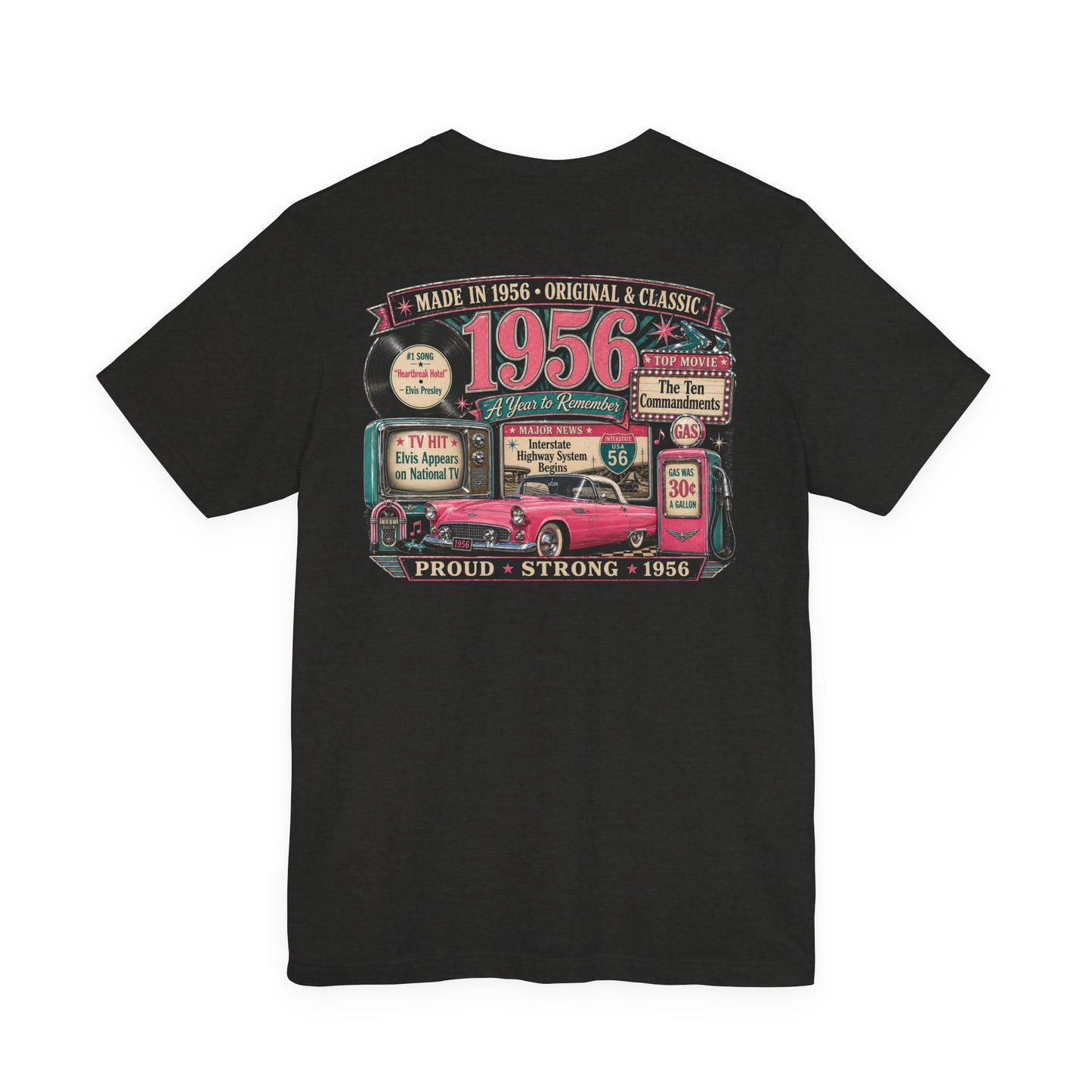 1956 Thunderbird T-Shirt | Vintage Born in 1956 Gift | 70th Birthday Retro Tee for Men & Women