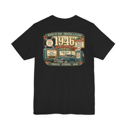 1946 Super Deluxe T-Shirt | Vintage Born in 1946 Gift | 80th Birthday Retro Tee for Men & Women