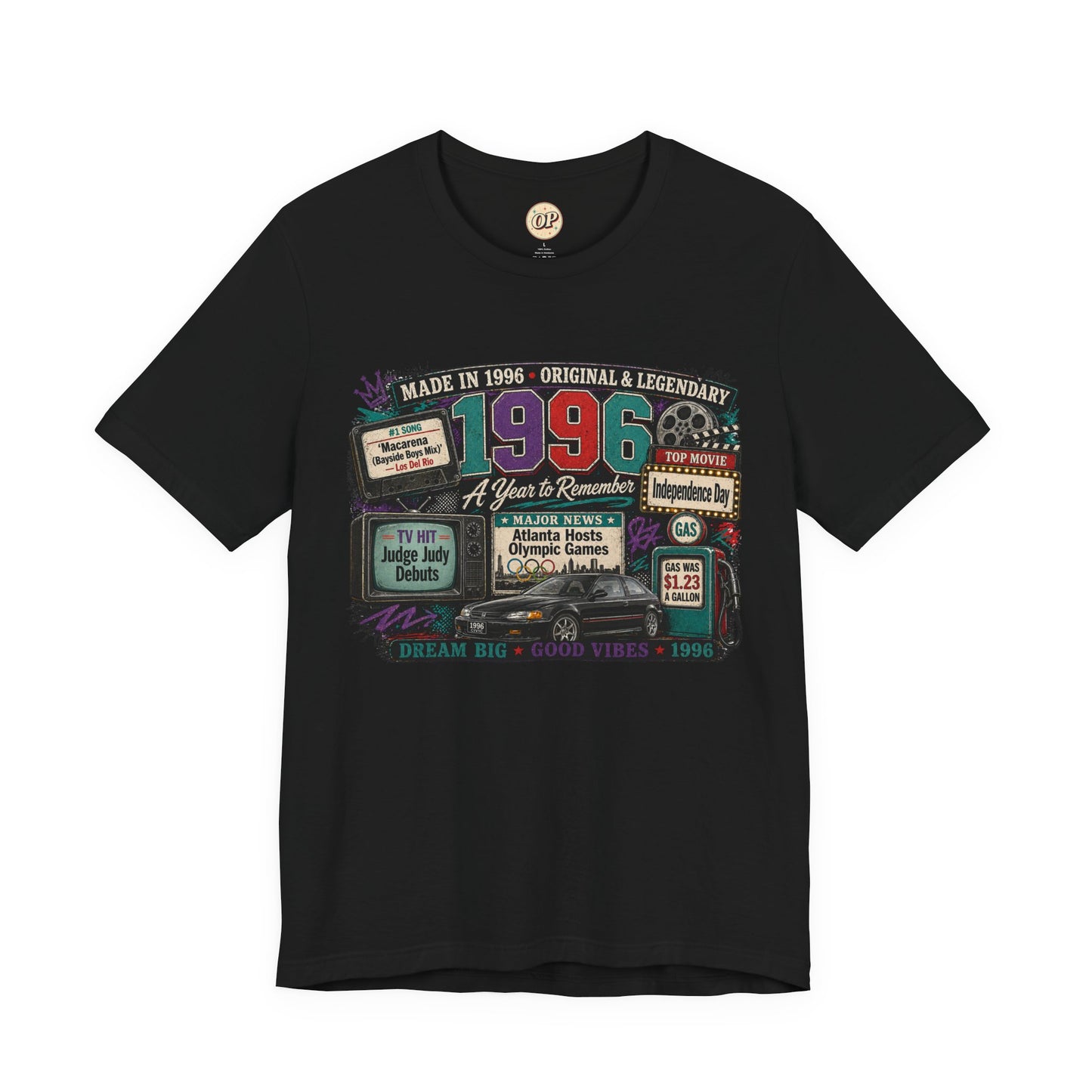 1996 Classic Car T-Shirt | Born in 1996 30th Birthday Gift | Milestone Birthday Tee for Men & Women