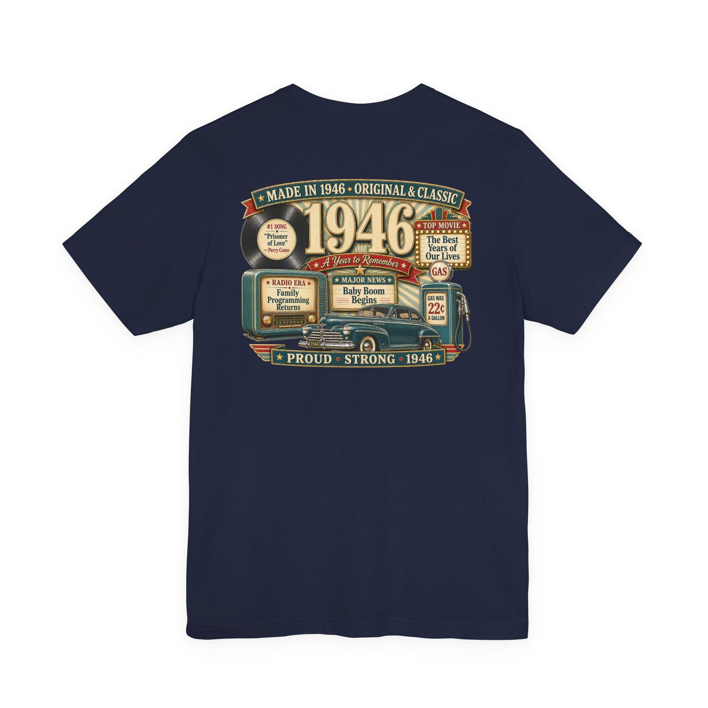 1946 Super Deluxe T-Shirt | Vintage Born in 1946 Gift | 80th Birthday Retro Tee for Men & Women