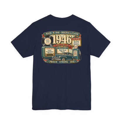 1946 Super Deluxe T-Shirt | Vintage Born in 1946 Gift | 80th Birthday Retro Tee for Men & Women